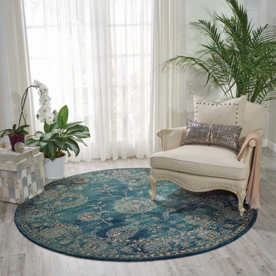 Nourison 2020 NR202 Area Rug, Teal, 7'5" x Round