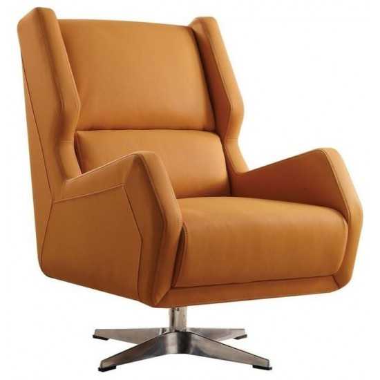 ACME Eudora II Accent Chair, Orange Leather Gel