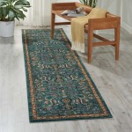 Nourison 2020 NR204 Runner Rug, Teal, 2'3" x 11'