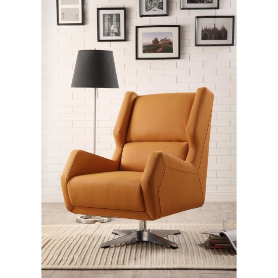 ACME Eudora II Accent Chair, Orange Leather Gel