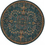 Nourison 2020 NR204 Area Rug, Teal, 5' x Round