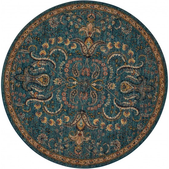 Nourison 2020 NR204 Area Rug, Teal, 5' x Round