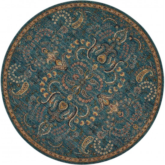 Nourison 2020 NR204 Area Rug, Teal, 7'5" x Round