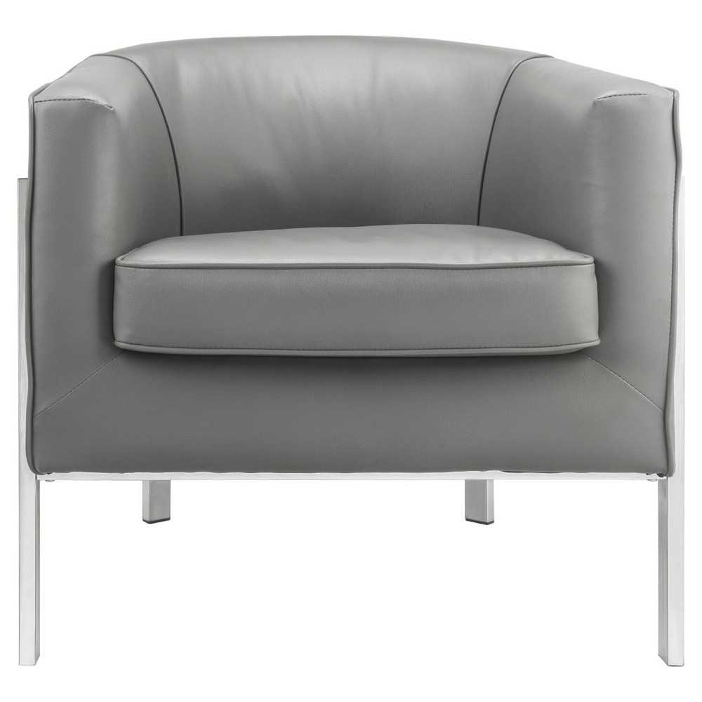 ACME Tiarnan Accent Chair, Vintage Gray PU & Chrome ACME Tiarnan Accent Chair, Vintage Gray PU & Chrome