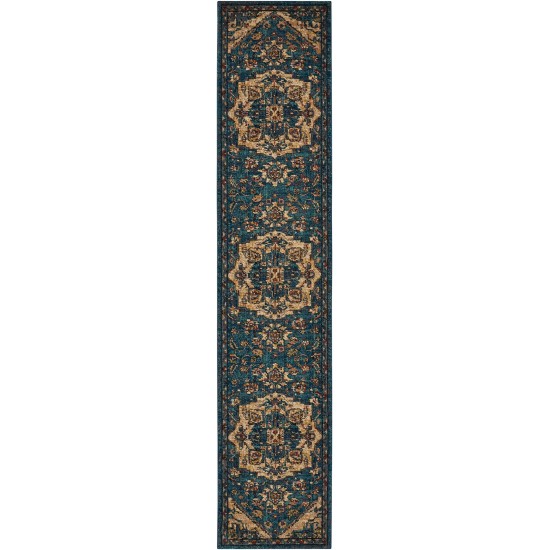 Nourison 2020 NR206 Runner Rug, Teal, 2'3" x 11'