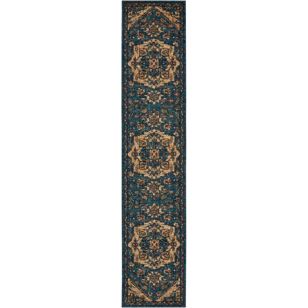 Nourison 2020 NR206 Runner Rug, Teal, 2'3" x 11'