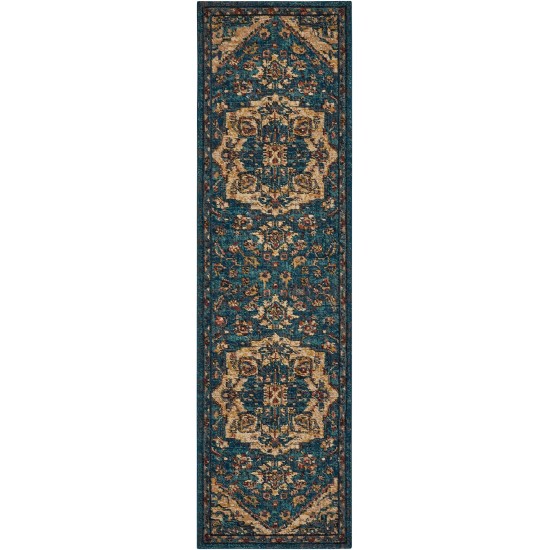 Nourison 2020 NR206 Runner Rug, Teal, 2'3" x 8'