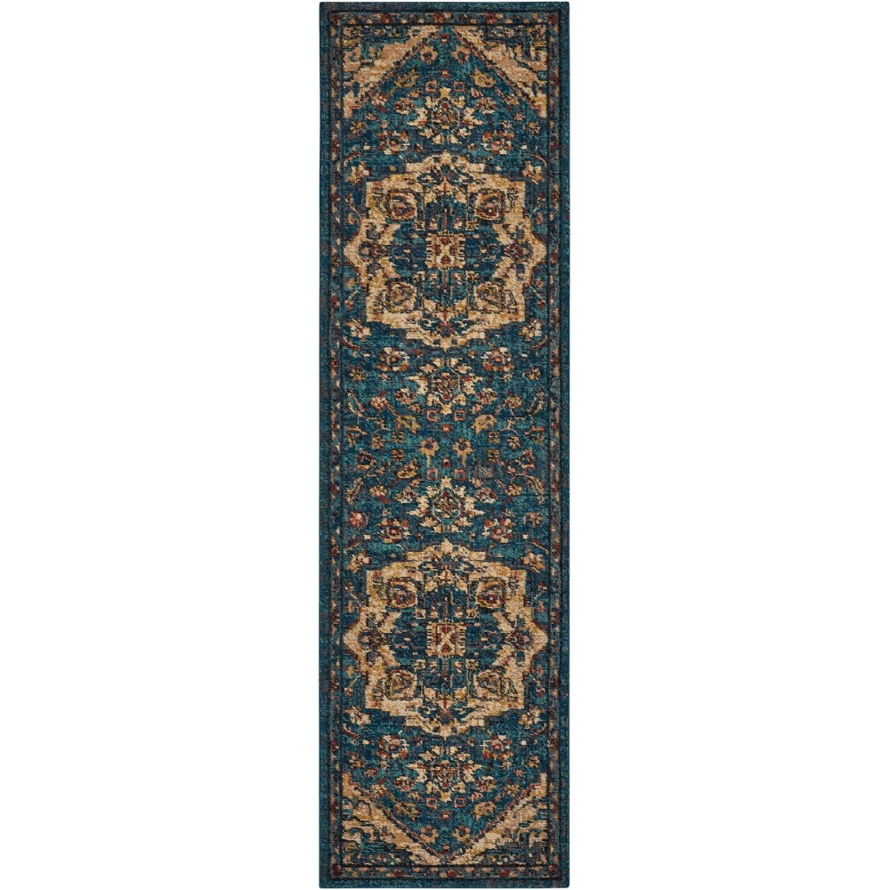 Nourison 2020 NR206 Runner Rug, Teal, 2'3" x 8'