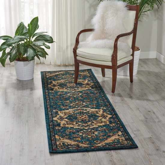 Nourison 2020 NR206 Runner Rug, Teal, 2'3" x 8'