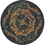 Nourison 2020 NR206 Area Rug, Teal, 7'5" x Round