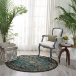 Nourison 2020 NR207 Area Rug, Marine, 5' x Round