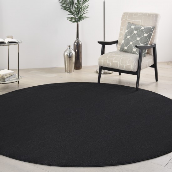 Nourison Essentials NRE01 Area Rug, Black, 10' x Round