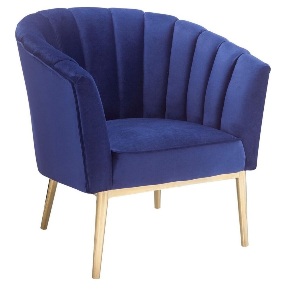 ACME Colla Accent Chair, Midnight Blue Velvet & Gold