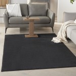 Nourison Essentials NRE01 Area Rug, Black, 4' x 6'