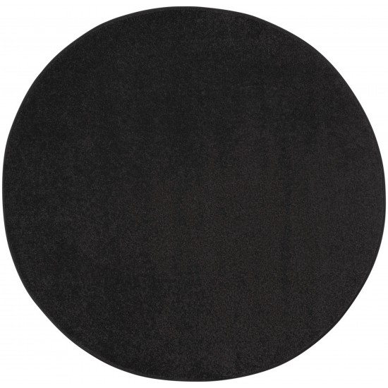 Nourison Essentials NRE01 Area Rug, Black, 4' x Round