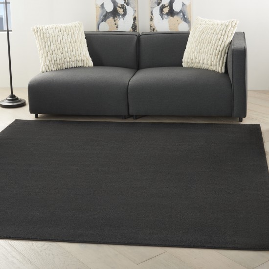 Nourison Essentials NRE01 Area Rug, Black, 5' x Square