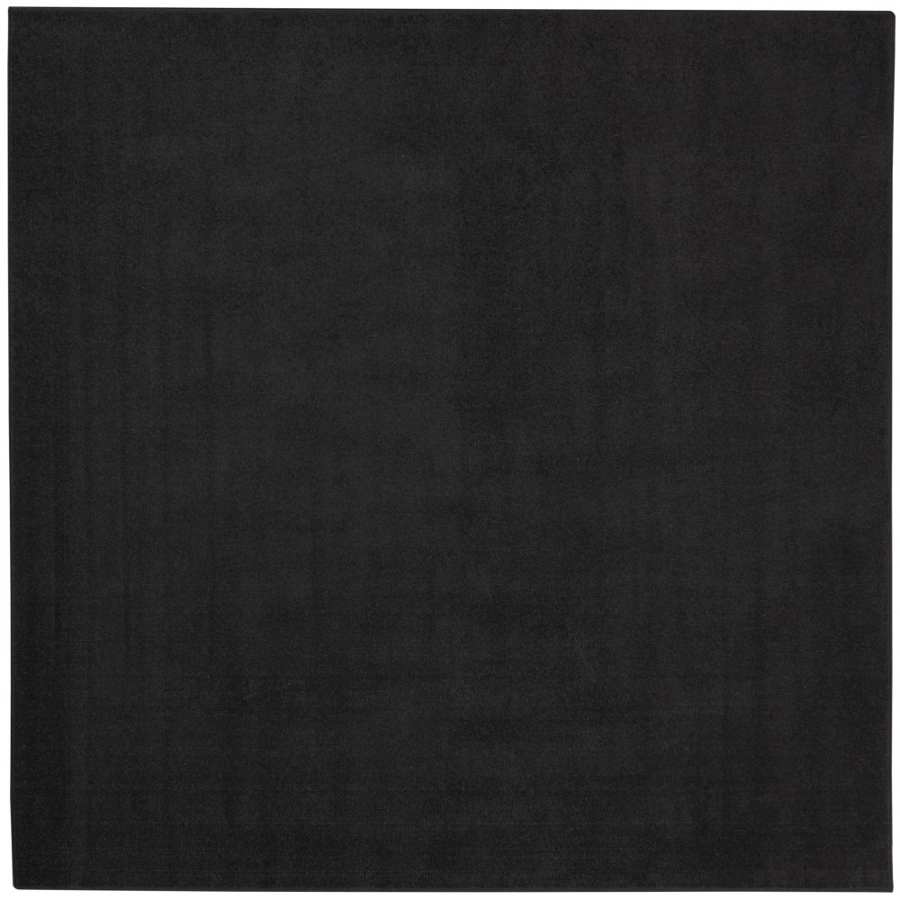 Nourison Essentials NRE01 Area Rug, Black, 7' x Square