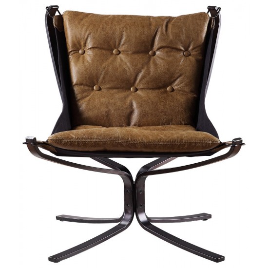 ACME Carney Accent Chair, Coffee Top Grain Leather