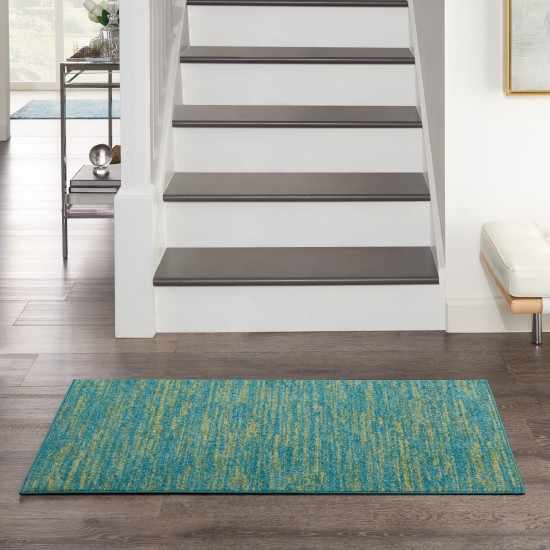 Nourison Essentials NRE01 Runner Rug, Blue/Green, 2' x 4'