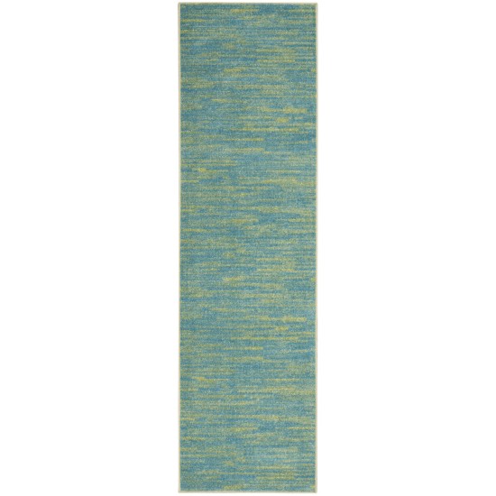 Nourison Essentials NRE01 Runner Rug, Blue/Green, 2' x 6'