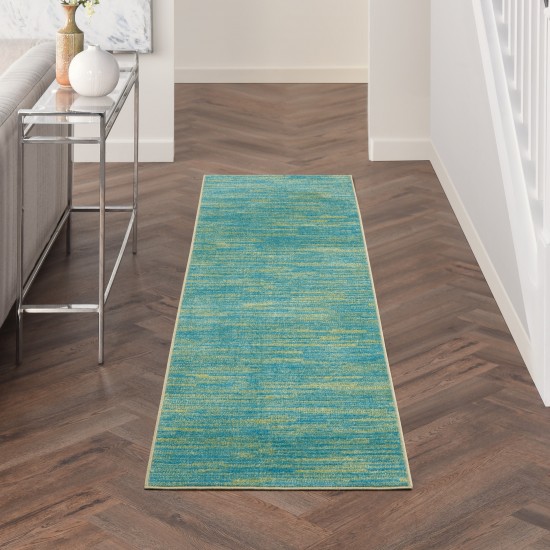 Nourison Essentials NRE01 Runner Rug, Blue/Green, 2' x 6'