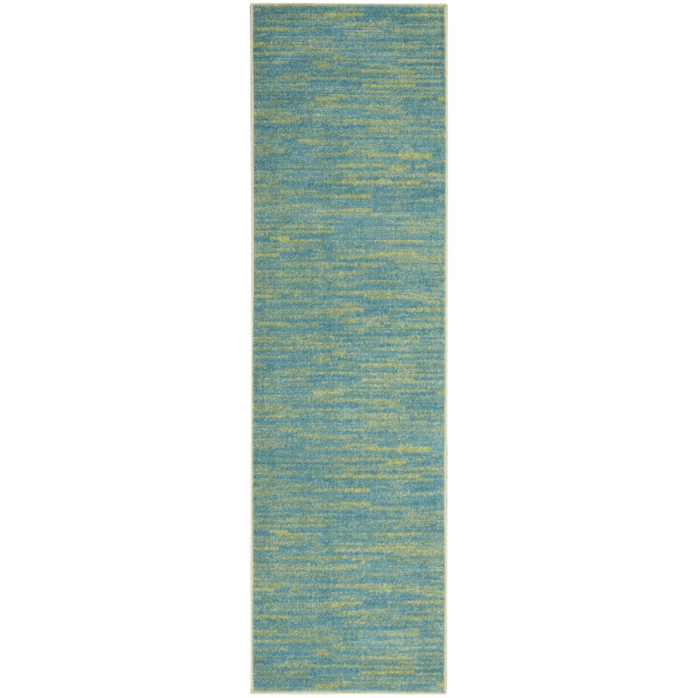 Nourison Essentials NRE01 Runner Rug, Blue/Green, 2'2" x 12'