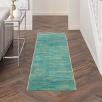 Nourison Essentials NRE01 Runner Rug, Blue/Green, 2'2" x 7'6"