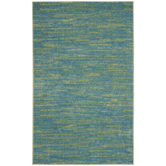 Nourison Essentials NRE01 Area Rug, Blue/Green, 3' x 5'