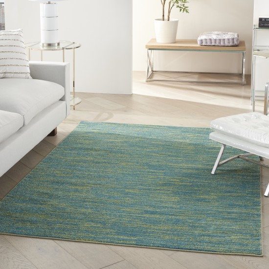 Nourison Essentials NRE01 Area Rug, Blue/Green, 4' x 6'