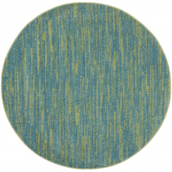 Nourison Essentials NRE01 Area Rug, Blue/Green, 4' x Round