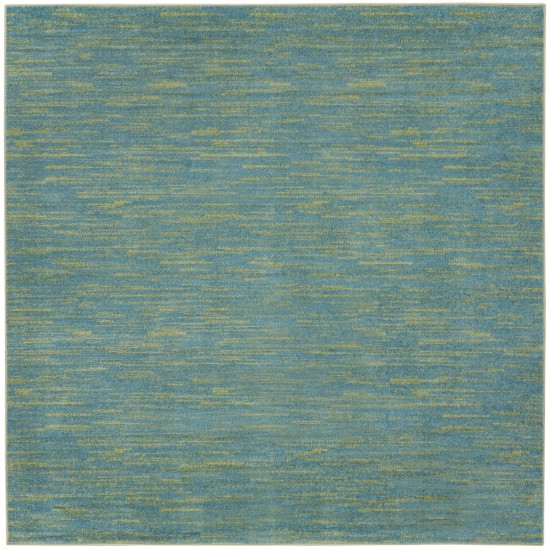 Nourison Essentials NRE01 Area Rug, Blue/Green, 5' x Square