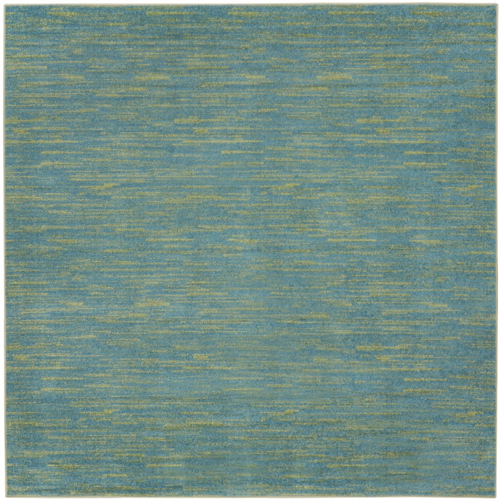 Nourison Essentials NRE01 Area Rug, Blue/Green, 5' x Square