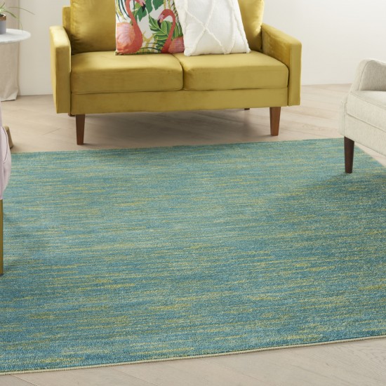 Nourison Essentials NRE01 Area Rug, Blue/Green, 5' x Square