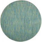 Nourison Essentials NRE01 Area Rug, Blue/Green, 6' x Round