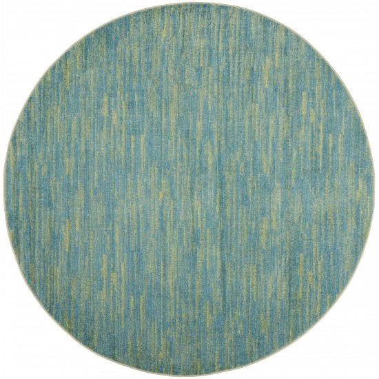 Nourison Essentials NRE01 Area Rug, Blue/Green, 6' x Round