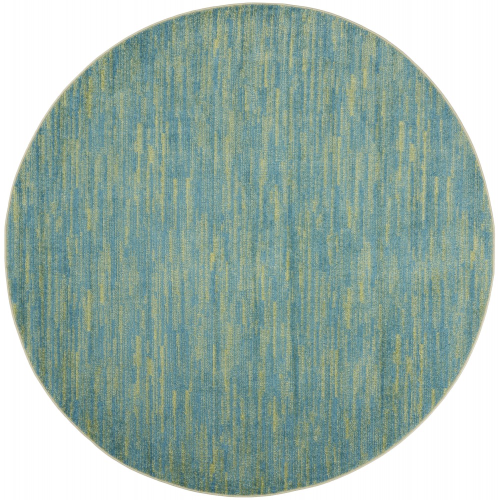 Nourison Essentials NRE01 Area Rug, Blue/Green, 6' x Round