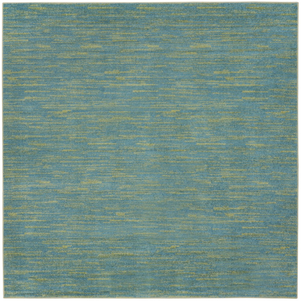 Nourison Essentials NRE01 Area Rug, Blue/Green, 7' x Square