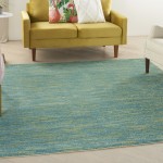 Nourison Essentials NRE01 Area Rug, Blue/Green, 7' x Square