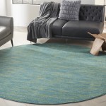 Nourison Essentials NRE01 Area Rug, Blue/Green, 8' x Round