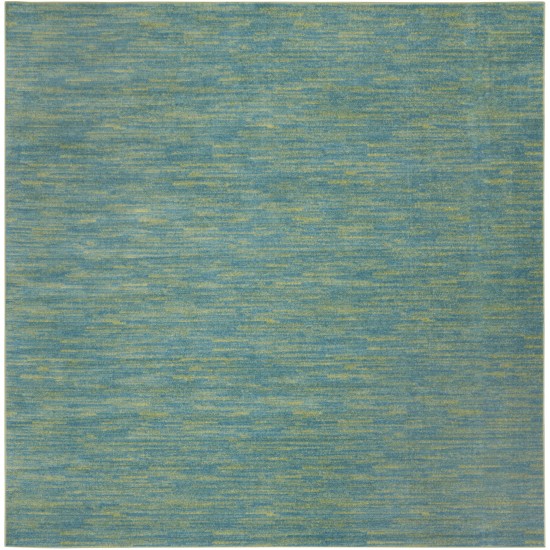 Nourison Essentials NRE01 Area Rug, Blue/Green, 9' x Square