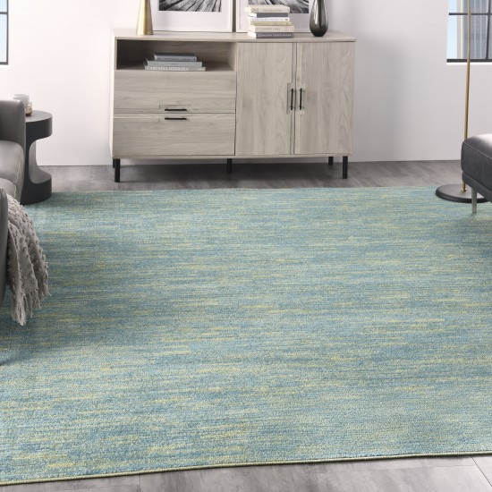 Nourison Essentials NRE01 Area Rug, Blue/Green, 9' x Square