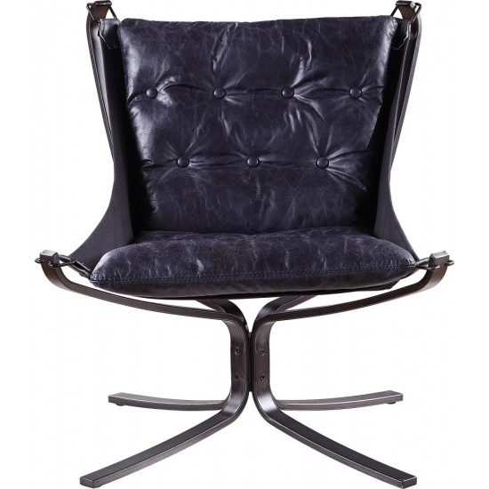 ACME Carney Accent Chair, Vintage Blue Top Grain Leather