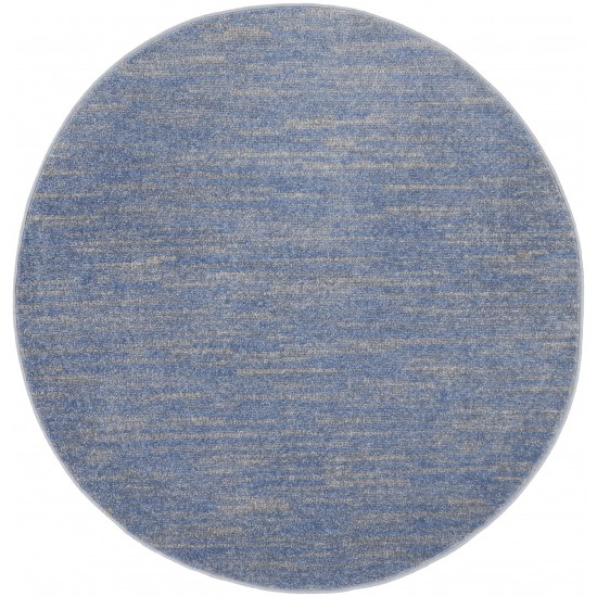 Nourison Essentials NRE01 Area Rug, Blue/Grey, 4' x Round