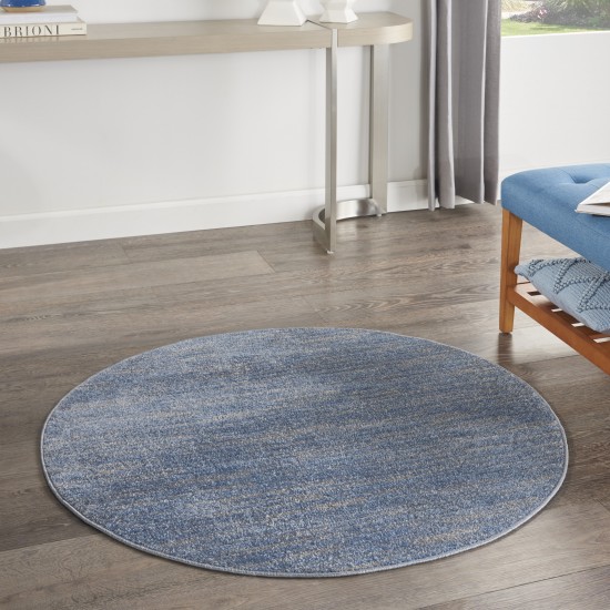 Nourison Essentials NRE01 Area Rug, Blue/Grey, 4' x Round