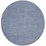 Nourison Essentials NRE01 Area Rug, Blue/Grey, 6' x Round