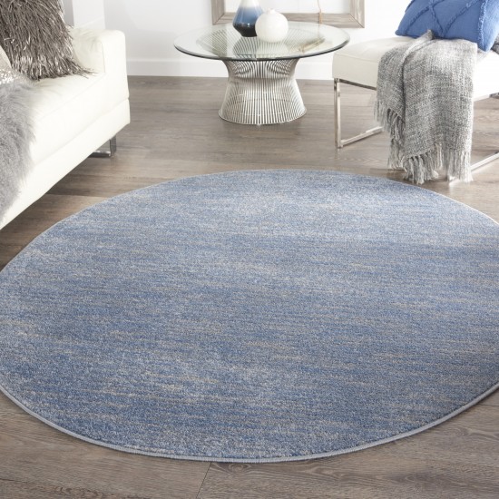 Nourison Essentials NRE01 Area Rug, Blue/Grey, 6' x Round