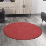 Nourison Essentials NRE01 Area Rug, Brick/Red, 4' x Round