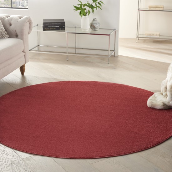 Nourison Essentials NRE01 Area Rug, Brick/Red, 6' x Round