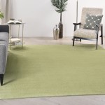 Nourison Essentials NRE01 Area Rug, Green, 9' x Square