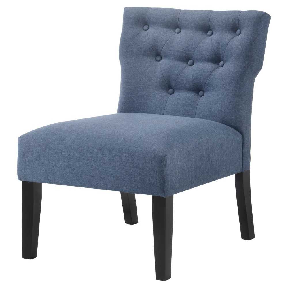 ACME Sophie 3Pc Pack Chair & Table, Denim Blue Fabric & Black (1Set/1Ctn)